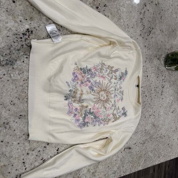 Christian Dior Ivory Embroidered Sun‎ & Floral Sweater - Picture 6 of 9